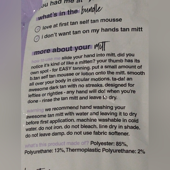 B tan self tan mousse and tan mit - Picture 3 of 3
